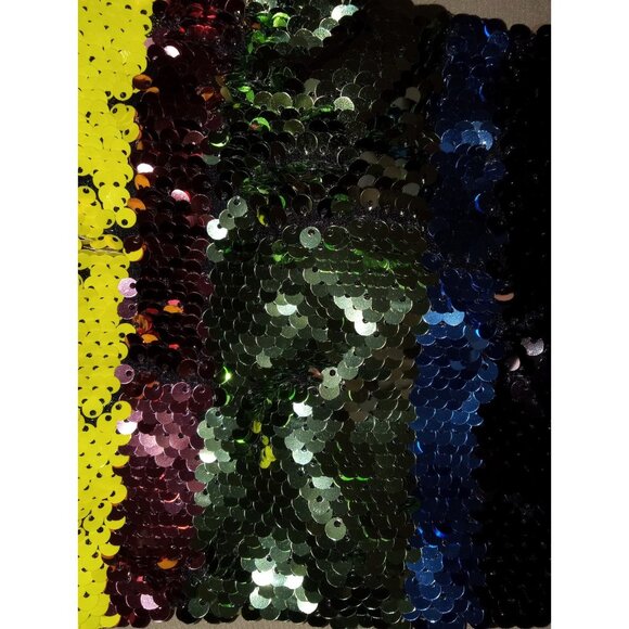 Forever 21 Tube Top Women's Size Medium Purple Green Blue Yellow Sequin - Picture 4 of 5